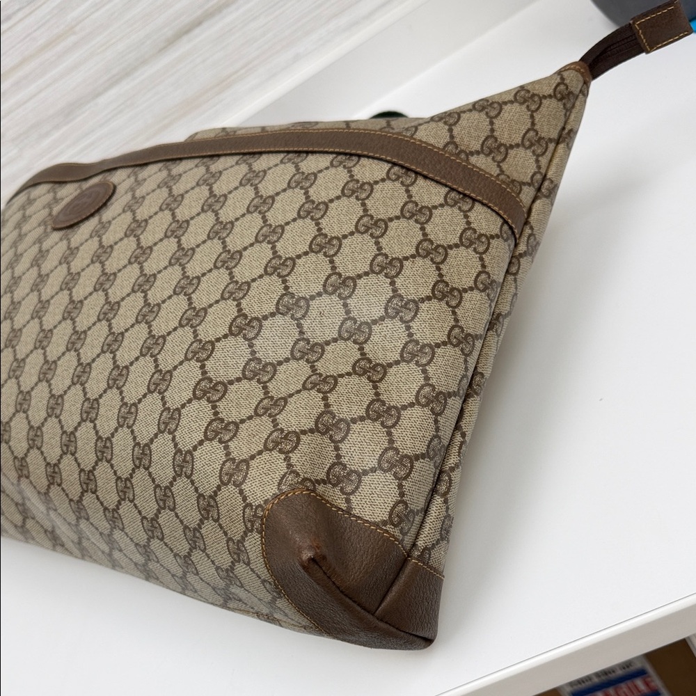Gucci Brown and Beige Monogram Tote - Picture 8 of 16